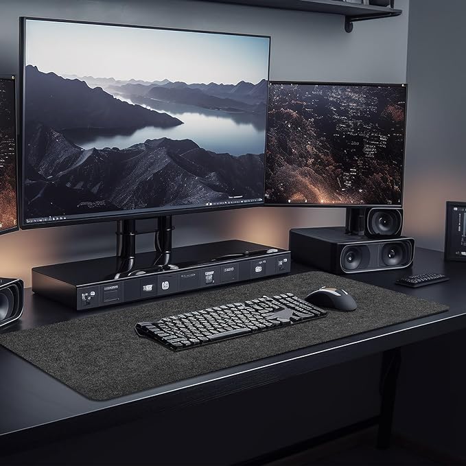 Large Felt Desk mat, 40''x16'' with Non - Slip Full Desk Mouse Pad,Office Computer Desk for Keyboard Mat,Felt Desk Mat for Desk Pad Protector（100x40cm） | Mouse Pads - TrueDesk