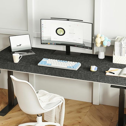Large Felt Desk Mat,47.2"x 23.6",Non - Slip Desk Pad for Office and Home,120x60cm Full Table Mouse Pad,Keyboard Mats for Desk,Desktop Protection(Dark Gray) | Mouse Pads - TrueDesk