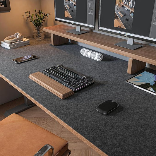 Large Felt Desk Mat,47.2"x 23.6",Non - Slip Desk Pad for Office and Home,120x60cm Full Table Mouse Pad,Keyboard Mats for Desk,Desktop Protection(Dark Gray) | Mouse Pads - TrueDesk