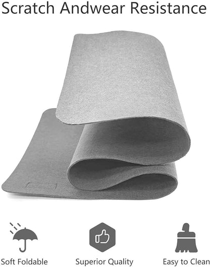 Large Felt Desk Pad | Felt Desk Protector | Full Desk Mouse & Keyboard Mat | Computer Desk Mat - 36×16 Inch Workspace Protector(Gray) | Desk Pads Blotters - TrueDesk