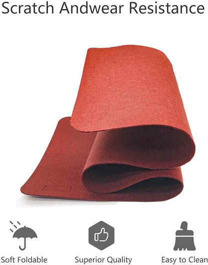 Large Felt Desk Pad | Felt Desk Protector | Full Desk Mouse & Keyboard Mat | Computer Desk Mat - 36×16 Inch Workspace Protector(Red) | Desk Pads Blotters - TrueDesk