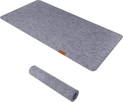 Large Felt Desk Protective Pad, 100X40cm/40''X16'' Non - Slip Felt Desk Mat Extended Gaming Mouse Pad Large Desk Pad Protector for Keyboard, Computer, Mouse, Laptop (Grey) | Mouse Pads - TrueDesk