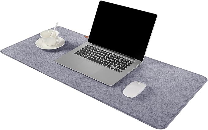 Large Felt Desk Protective Pad, 100X40cm/40''X16'' Non - Slip Felt Desk Mat Extended Gaming Mouse Pad Large Desk Pad Protector for Keyboard, Computer, Mouse, Laptop (Grey) | Mouse Pads - TrueDesk