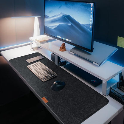 Large Felt Desk Protective Pad, 100X40cm/40''X16''Non - Slip Felt Desk Mat Extended Gaming Mouse Pad Large Desk Pad Protector for Keyboard, Computer, Mouse, Laptop (Dark Grey) | Mouse Pads - TrueDesk