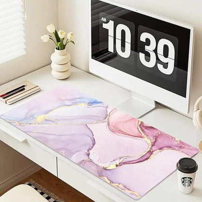 Large Mouse Pad, Desk Mat for Desktop, Dual Side PU Leather Waterproof Gaming Mousepad Desk Pad, Desk Protector Writing Pads Desk Accessories for Office and Home (A - Pink Marble, 31.5''X15.8'') | Desk Pads Blotters - TrueDesk