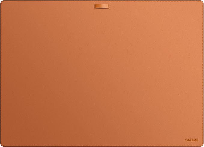 Leather Desk Mat Cable Organizer 23.6" x 17" | Premium Brown Vegan Leather Desk Protector Blotter Mouse Pad with Felt Non Slip Bottom for Home Office | Desk Pads Blotters - TrueDesk
