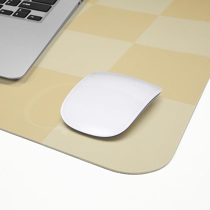 Leather Desk mat,Non - Slip Desk mat,Waterproof PU Leather Desk pad Protector, Large Mouse pad Cute, Easy Clean Laptop Desk Writing Mat for Work/Home/Decor(Beige 31.5" x 12") | Mouse Pads - TrueDesk