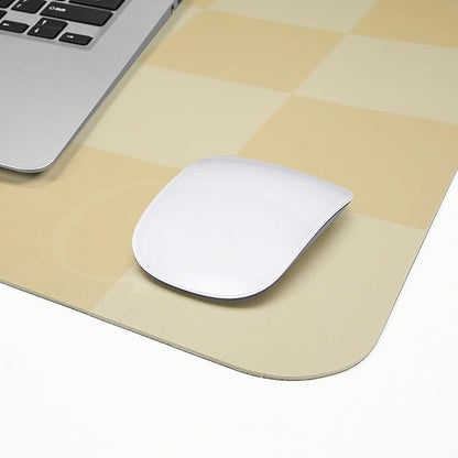 Leather Desk mat,Non - Slip Desk mat,Waterproof PU Leather Desk pad Protector, Large Mouse pad Cute, Easy Clean Laptop Desk Writing Mat for Work/Home/Decor(Beige 31.5" x 12") | Mouse Pads - TrueDesk