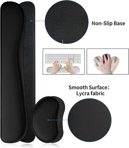 Leather Desk Pad, Black Desk Mat, Non - Slip Desk Protector Mat, Leather Desk Blotter, Computer Desk Pad, Waterproof Desk Mat for Home Office and Decor(31.5×15.7 Inches) | Mouse Pads - TrueDesk