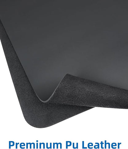 Leather Desk Pad Blotter,Mouse Pad,Office Desk Mat, Non - Slip PU Leather Desk mat,Large Desk mat,Waterproof Keyboard mat for Office/Home/Decor (Black,35" x 17") | Desk Pads Blotters - TrueDesk