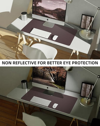 Leather Desk Pad Blotter,Mouse Pad,Office Desk Mat, Non - Slip PU Leather Desk mat,Large Desk mat,Waterproof Keyboard mat for Office/Home/Decor (Coffee,35" x 17") | Desk Pads Blotters - TrueDesk