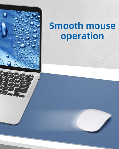 Leather Desk Pad Blotter,Mouse Pad,Office Desk Mat, Non - Slip PU Leather Desk mat,Large Desk mat,Waterproof Keyboard mat for Office/Home/Decor (Grey Blue,23.6" x 13") | Desk Pads Blotters - TrueDesk