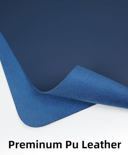 Leather Desk Pad Blotter,Mouse Pad,Office Desk Mat, Non - Slip PU Leather Desk mat,Large Desk mat,Waterproof Keyboard mat for Office/Home/Decor (Midnight Blue,48" x 24") | Desk Pads Blotters - TrueDesk