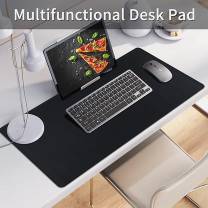 Leather Desk Pad, Mouse Pad, Non - Slip Desk Protector Mat, Leather Desk Blotter, Computer Desk Pad, Waterproof Desk Mat for Home Office and Decor - Black (31.5×15.7 Inches) | Mouse Pads - TrueDesk