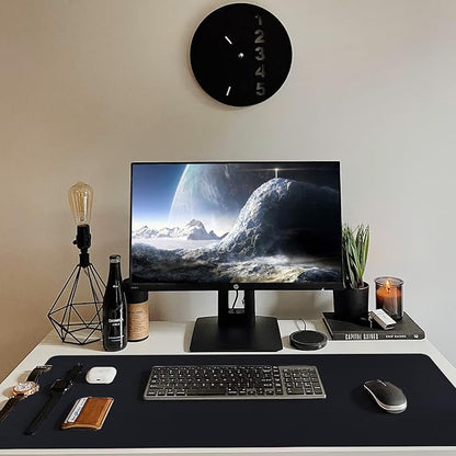 Leather Desk Pad, Mouse Pad, Non - Slip Desk Protector Mat, Leather Desk Blotter, Computer Desk Pad, Waterproof Desk Mat for Home Office and Decor - Black (31.5×15.7 Inches) | Mouse Pads - TrueDesk