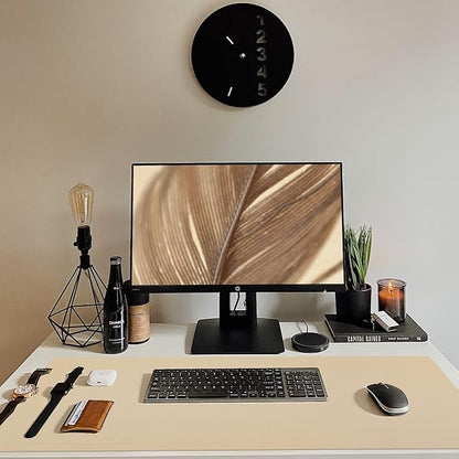 Leather Desk Pad, Mouse Pad, Non - Slip Desk Protector Mat, Leather Desk Blotter, Computer Desk Pad, Waterproof Desk Mat for Office Home Decor - Beige (31.5×15.7 Inches) | Mouse Pads - TrueDesk