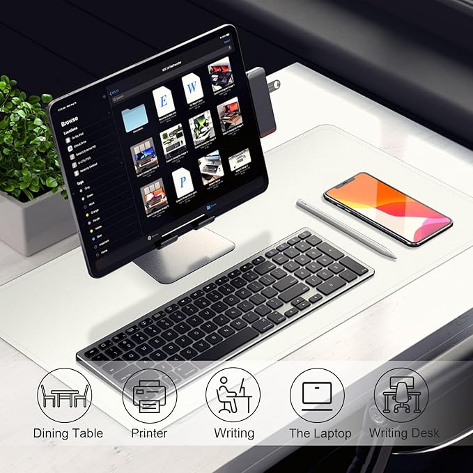 Leather Desk Pad Protector, 39.4'' X 17'' Large Mouse Pad, Office Desk Mat, Non - Slip PU Leather & Suede Base Desk Blotter, Laptop Desk Pad, Desktop Mat for Office Home, White | Desk Pads Blotters - TrueDesk