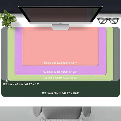 Leather Desk Pad Protector, 39.4'' X 17'' Large Mouse Pad, Office Desk Mat, Non - Slip PU Leather & Suede Base Desk Blotter, Laptop Desk Pad, Desktop Mat for Office Home, Yellow | Desk Pads Blotters - TrueDesk