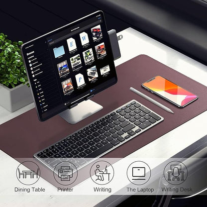 Leather Desk Pad Protector, Desk Mat, Large Mouse Pad, Non - Slip Desk Blotter, Office Laptop Desk Pad, PU Leather Desk Writing Pad for Office and Home (Dark Purple, 31.5" x 15.7") | Desk Pads Blotters - TrueDesk