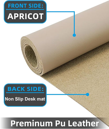 Leather Desk Pad Protector, Large Desk Mat, Mouse Pad, Non - Slip PU Leather Desk Blotter,Desk Cover mat,Desk mat for Keyboard and Mouse,Mat for Office&Home (Apricot, 48" x 17") | Desk Pads Blotters - TrueDesk