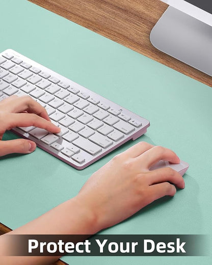 Leather Desk Pad Protector, Large Desk Mat, Mouse Pad, Non - Slip PU Leather Desk Blotter,Desk Cover mat,Desk mat for Keyboard and Mouse,Mat for Office&Home (Turquiose, 48" x 17") | Desk Pads Blotters - TrueDesk
