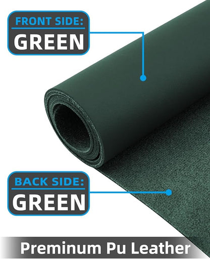 Leather Desk Pad Protector, Large Mat, Mouse Pad, Non - Slip PU Leather Blotter, Cover for Keyboard and Mouse, Office & Home (Dark Green, 48" x 17") | Desk Pads Blotters - TrueDesk