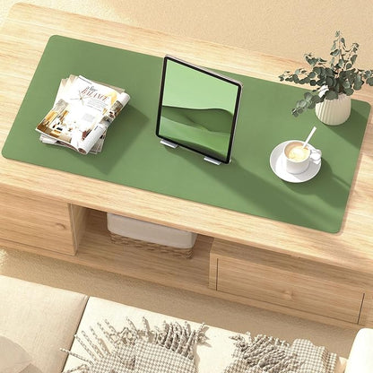 Leather Desk Pad Protector, Mouse Pad, Non - Slip Computer Mat for Desk, PU Leather Office Desk Mat for Home & Office, Waterproof Laptop Desk Blotter for Keyboard and Mouse, Olive Green (13.7''X23.6'') | Desk Pads Blotters - TrueDesk