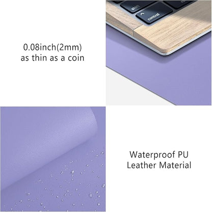 Leather Desk Pad Protector, Mouse Pad, Non - Slip Computer Mat for Desk, PU Leather Office Desk Mat for Home & Office, Waterproof Laptop Desk Blotter for Keyboard and Mouse, Taro Purple (13.7''X23.6'') | Desk Pads Blotters - TrueDesk