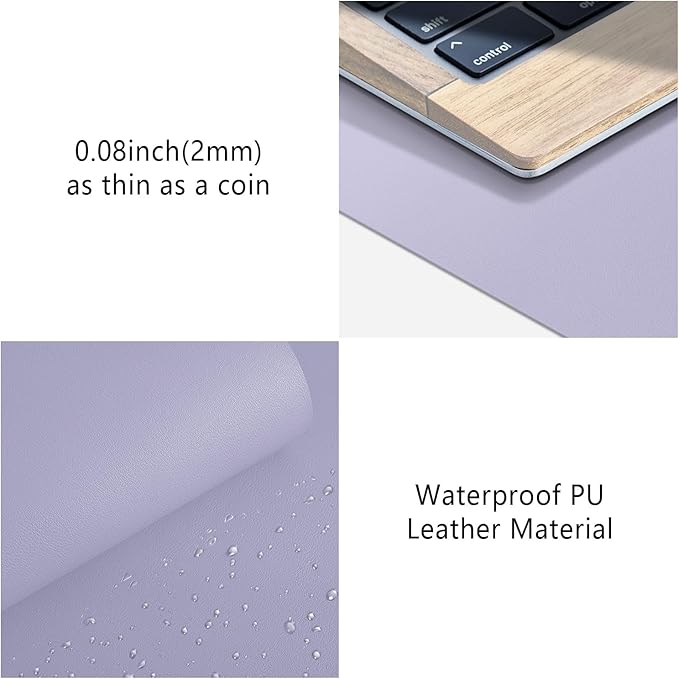 Leather Desk Pad Protector, Mouse Pad, Non - slip Computer Mat, PU Leather Office Mat for Home & Office, Waterproof Laptop Desk Blotter for Keyboard and Mouse, Violet Tulip (13.7''X23.6'') | Desk Pads Blotters - TrueDesk