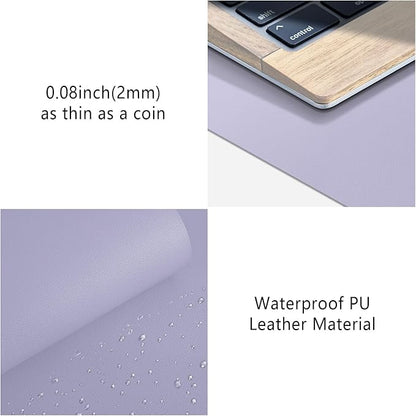Leather Desk Pad Protector, Mouse Pad, Non - slip Computer Mat, PU Leather Office Mat for Home & Office, Waterproof Laptop Desk Blotter for Keyboard and Mouse, Violet Tulip (13.7''X23.6'') | Desk Pads Blotters - TrueDesk