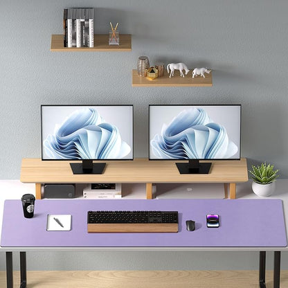 Leather Desk Pad Protector, Mouse Pad, Office Desk Mat, Non - Slip PU Leather Desk Blotter, Laptop Desk Pad, Waterproof Desk Writing Pad for Office and Home (48"x17", Lavender) | Mouse Pads - TrueDesk