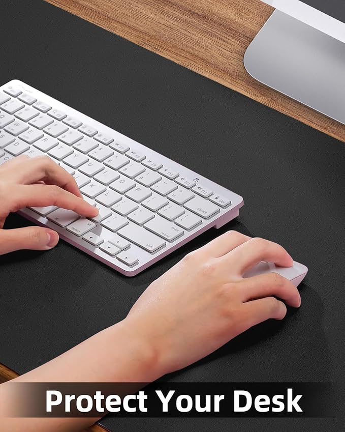 Leather Desk Pad Protector, Mouse pad,Office Desk mat,Computer and Laptop Mat, Non - Slip PU Leather Desk Blotter, Desktop Protector and Cover for Keyboard and Mouse(35.4"x17"Black) | Desk Pads Blotters - TrueDesk