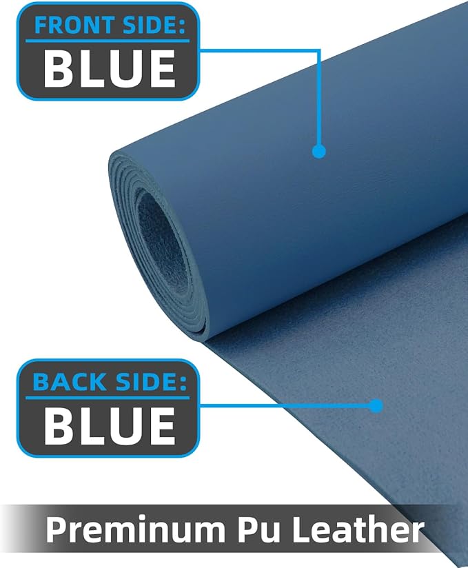Leather Desk Pad Protector, Office Mat, Large Mouse Pad, Non - Slip Blotter, Laptop Pad, Waterproof Writing Pad for Office & Home (Grey Blue, 40" x 17") | Desk Pads Blotters - TrueDesk