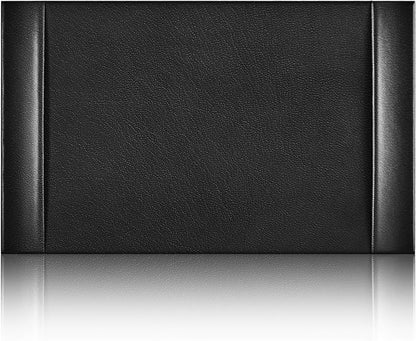 Leather Desk Pad Protector with Side Rails, Executive Office Desk Mat for Home Workspace, Writing Surface, Mouse & Keyboard Pad, Elegant Gift for Men Dad Husband(Black,30 x 18 Inch) | Desk Pads Blotters - TrueDesk