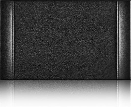 Leather Desk Pad Protector with Side Rails, Executive Office Desk Mat for Home Workspace, Writing Surface, Mouse & Keyboard Pad, Elegant Gift for Men Dad Husband(Black,30 x 18 Inch) | Desk Pads Blotters - TrueDesk