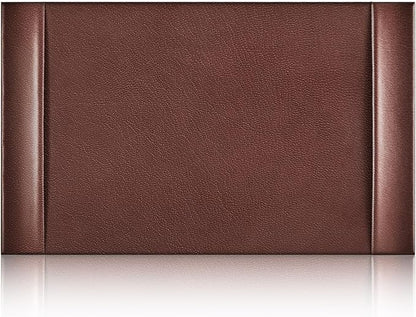 Leather Desk Pad Protector with Side Rails, Executive Office Desk Mat for Home Workspace, Writing Surface, Mouse & Keyboard Pad, Elegant Gift for Men Dad Husband(Brown,30 x 18 Inch) | Desk Pads Blotters - TrueDesk