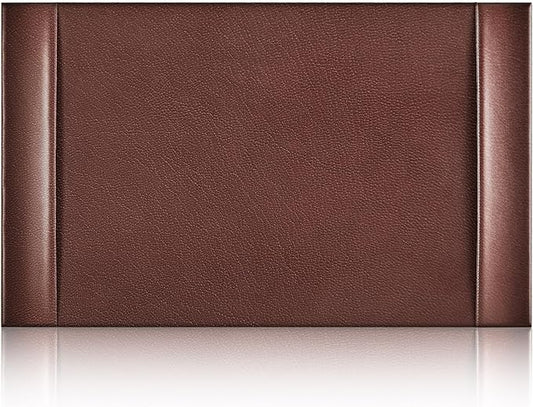 Leather Desk Pad Protector with Side Rails, Executive Office Desk Mat for Home Workspace, Writing Surface, Mouse & Keyboard Pad, Elegant Gift for Men Dad Husband(Brown,30 x 18 Inch) | Desk Pads Blotters - TrueDesk