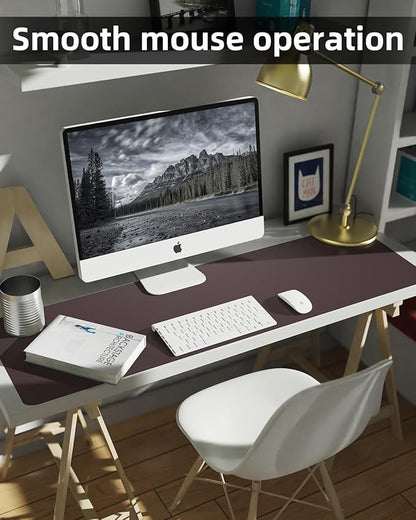 Leather Desk Pad Protector,48"x 17"Desk Mat Large, Mouse Pad, Non - Slip PU Leather Desk Blotter,Waterproof Desk Pad for Office/Home(Coffee) | Desk Pads Blotters - TrueDesk