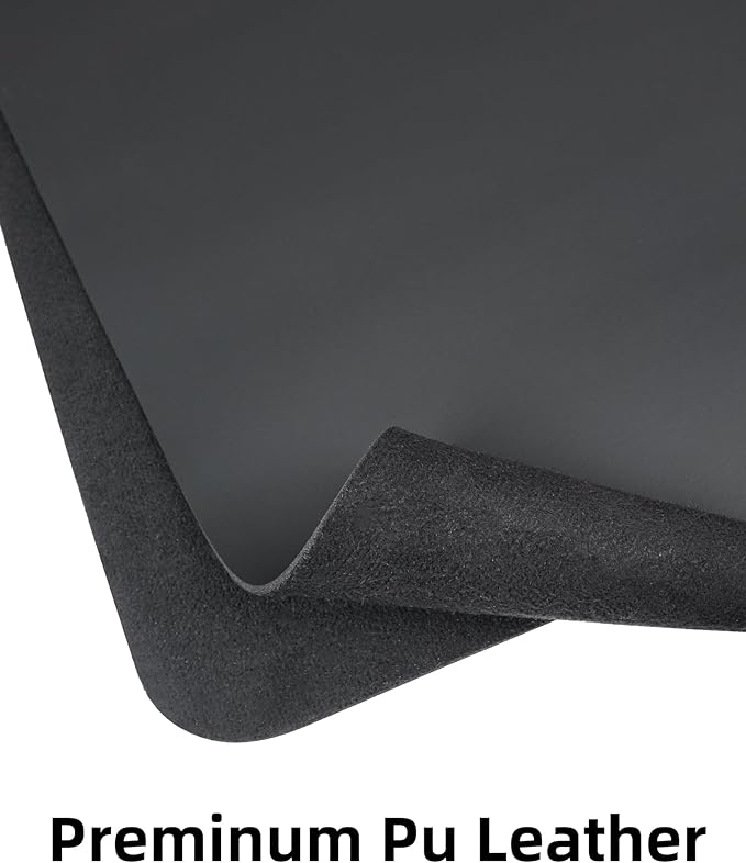 Leather Desk Pad Protector,Mouse Pad,Office Desk Mat, Non - Slip PU Leather Desk Blotter,Large Desk mat,Waterproof Keyboard mat for Office/Home/Decor (Black,48" x 24") | Desk Pads Blotters - TrueDesk