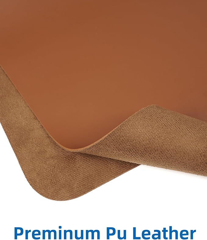 Leather Desk Pad Protector,Mouse Pad,Office Desk Mat, Non - Slip PU Leather Desk Blotter,Large Desk mat,Waterproof Keyboard mat for Office/Home/Decor (Brown,48" x 24") | Desk Pads Blotters - TrueDesk