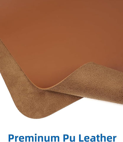 Leather Desk Pad Protector,Mouse Pad,Office Desk Mat, Non - Slip PU Leather Desk Blotter,Large Desk mat,Waterproof Keyboard mat for Office/Home/Decor (Brown,48" x 24") | Desk Pads Blotters - TrueDesk