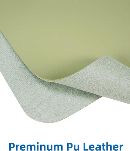 Leather Desk Pad Protector,Mouse Pad,Office Desk Mat, Non - Slip PU Leather Desk Blotter,Large Desk mat,Waterproof Keyboard mat for Office/Home/Decor (Olive Green,48" x 17") | Desk Pads Blotters - TrueDesk