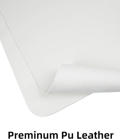 Leather Desk Pad Protector,Mouse Pad,Office Desk Mat, Non - Slip PU Leather Desk Blotter,Large Desk mat,Waterproof Keyboard mat for Office/Home/Decor (White,48" x 17") | Desk Pads Blotters - TrueDesk