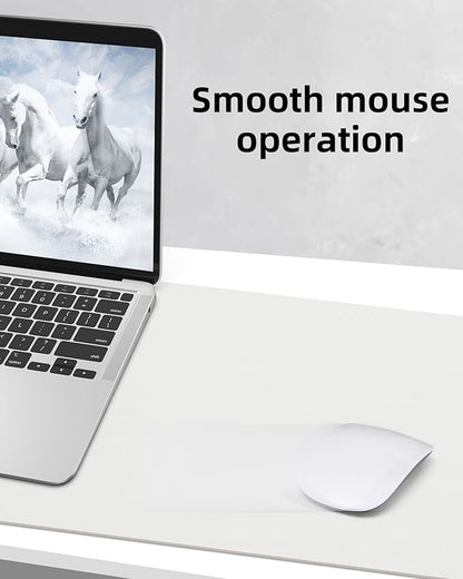 Leather Desk Pad Protector,Mouse Pad,Office Desk Mat, Non - Slip PU Leather Desk Blotter,Large Desk mat,Waterproof Keyboard mat for Office/Home/Decor (White,48" x 17") | Desk Pads Blotters - TrueDesk