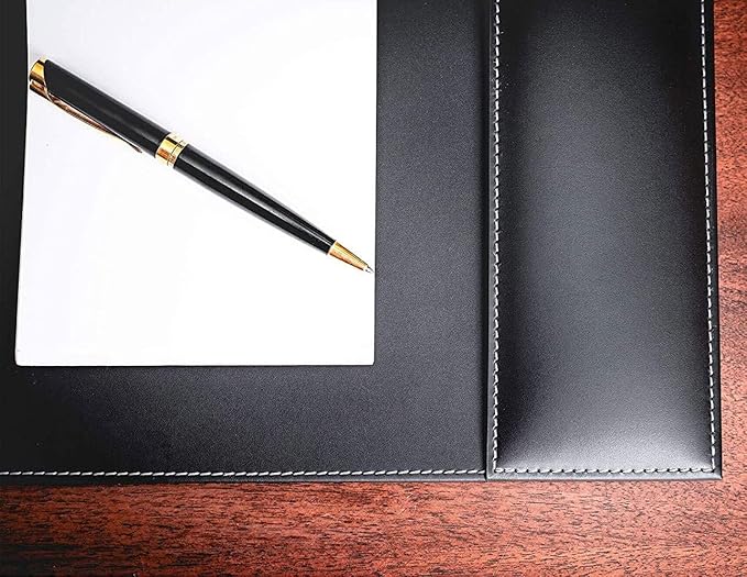 Leather Desk Pad with Side Rails, Paper Holder and Desk Protector,Ideal Ideal for Writing, organizing, and safeguarding desks at Home or Office in Style | Desk Pads Blotters - TrueDesk