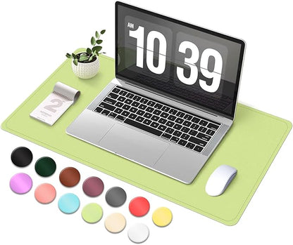 Leather & Suede Desk Pad Protector, Non - Slip Large Mouse Pad, Waterproof Desk Blotter Cover for Office & Home (Matcha Green, 23.6" x 13.7") | Desk Pads Blotters - TrueDesk