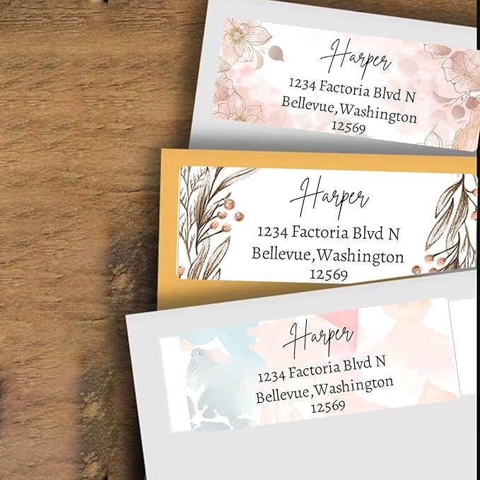 LINMAGCO Personalized Return Address Labels Gold 500 Pcs Mail Labels for Envelopes Weddings Self Adhesive Rectangle Elegant Name Stickers…… | Address Labels - TrueDesk
