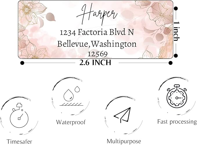 LINMAGCO Personalized Return Address Labels Gold 500 Pcs Mail Labels for Envelopes Weddings Self Adhesive Rectangle Elegant Name Stickers…… | Address Labels - TrueDesk