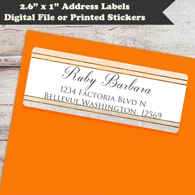 LINMAGCO Personalized Return Address Labels Gold 500 Pcs Mail Labels for Envelopes Weddings Self Adhesive Rectangle Elegant Name Stickers…… | Address Labels - TrueDesk