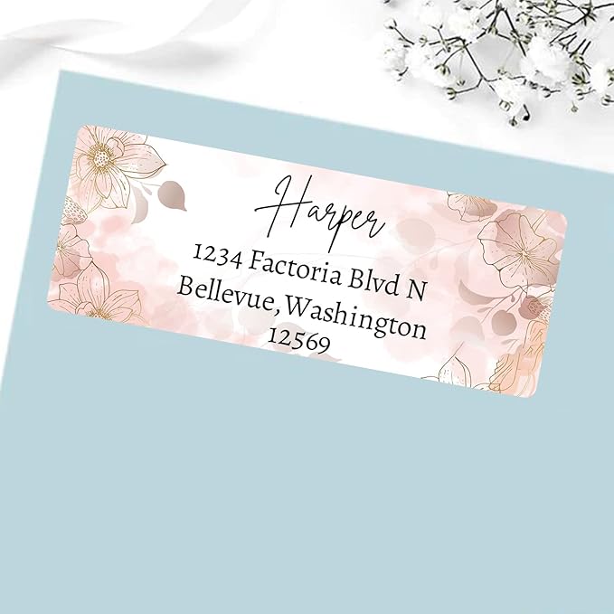 LINMAGCO Personalized Return Address Labels Gold 500 Pcs Mail Labels for Envelopes Weddings Self Adhesive Rectangle Elegant Name Stickers…… | Address Labels - TrueDesk